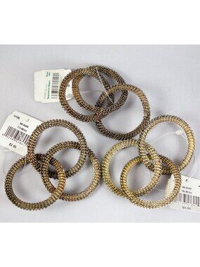 Macy's Tri Mesh Triple Ring Napkin Rings 3 Sets w/Tags